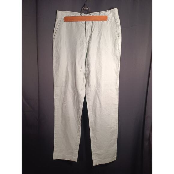 GAP Pants - GAP Women’s 2 Regular Girlfriend Chino Pants Sage Green Linen Cotton Mid Rise